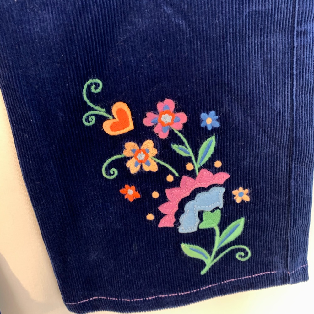 Hartstrings Corduroy w/ Floral Design Pants Sz 14 - Picture 12 of 16
